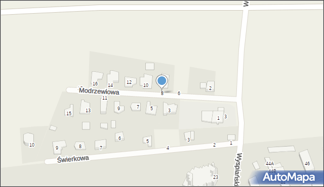 Kargoszyn, Modrzewiowa, 8, mapa Kargoszyn