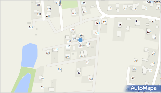 Karniowice, Modrzewiowa, 113, mapa Karniowice