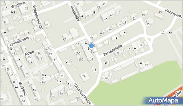 Katowice, Morawska, 14B, mapa Katowic