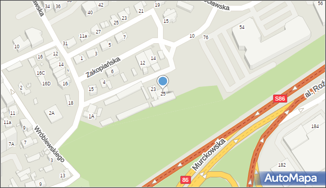 Katowice, Morawska, 25, mapa Katowic