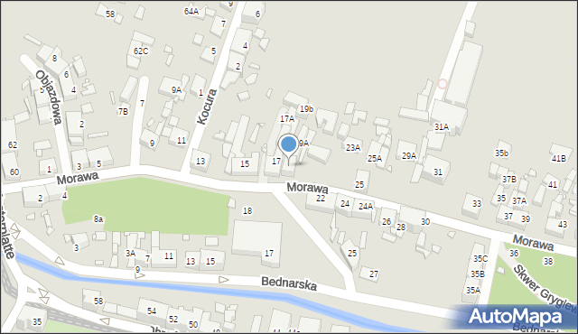 Katowice, Morawa, 19, mapa Katowic