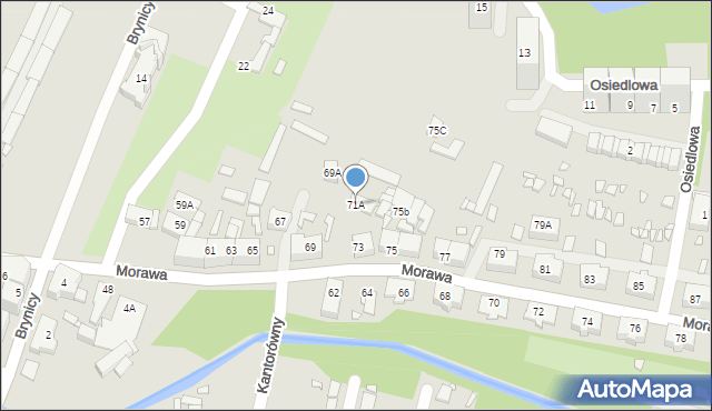 Katowice, Morawa, 71A, mapa Katowic