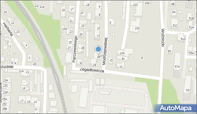Katowice, Modrzejewskiej Heleny, 16, mapa Katowic