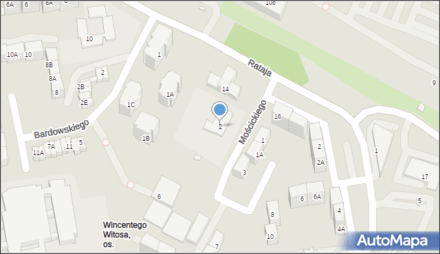 Katowice, Mościckiego Ignacego, 2, mapa Katowic