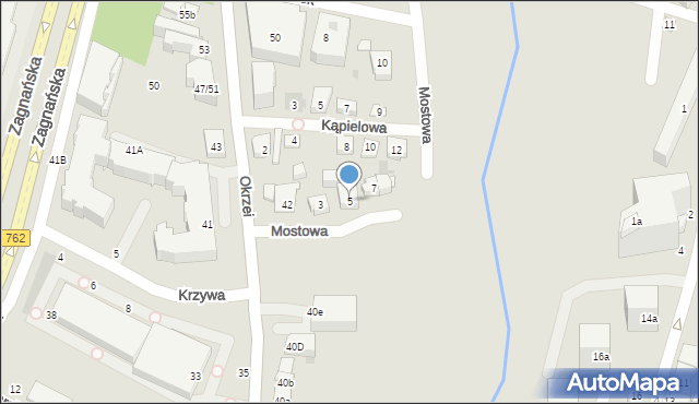 Kielce, Mostowa, 5, mapa Kielc