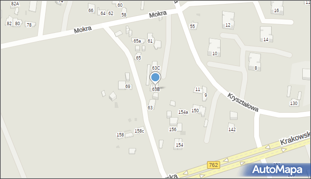 Kielce, Mokra, 63B, mapa Kielc