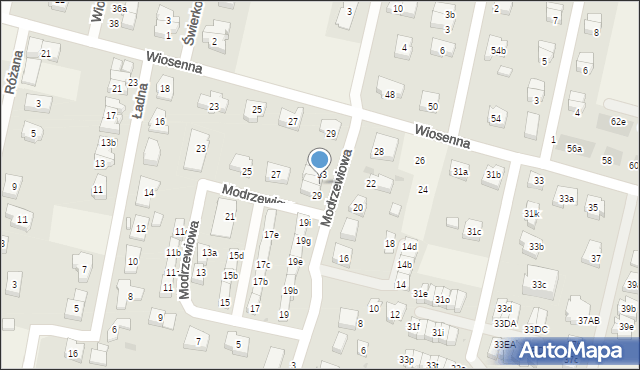 Kiełczów, Modrzewiowa, 31, mapa Kiełczów