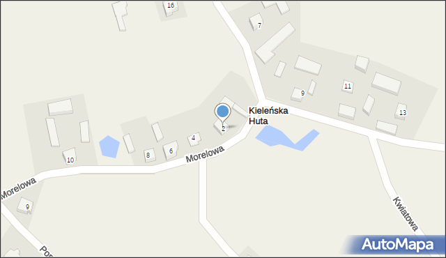 Kieleńska Huta, Morelowa, 2, mapa Kieleńska Huta