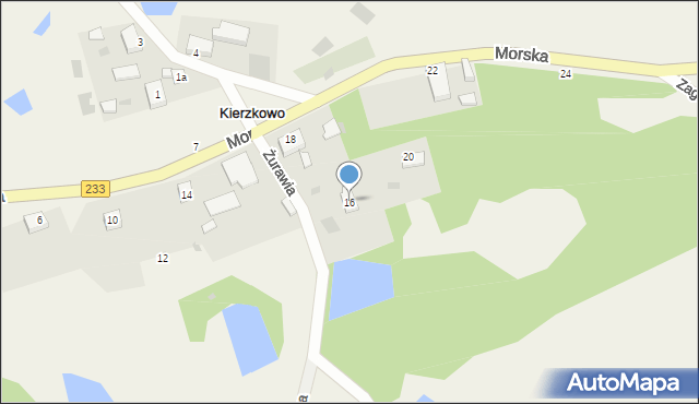 Kierzkowo, Morska, 16, mapa Kierzkowo