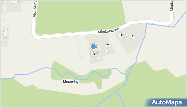 Kisielów, Morawiny, 74, mapa Kisielów