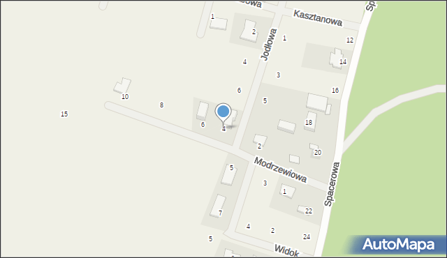 Kobylarnia, Modrzewiowa, 4, mapa Kobylarnia