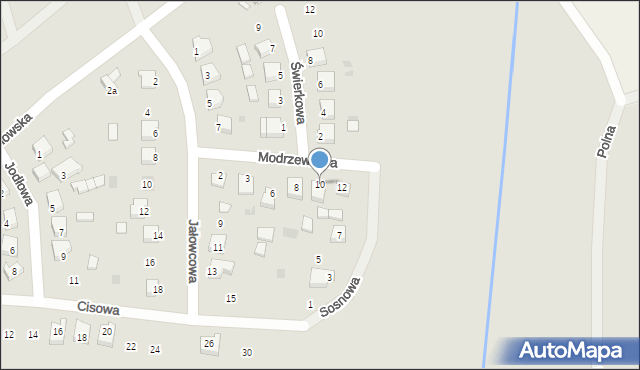 Kobylin, Modrzewiowa, 10, mapa Kobylin