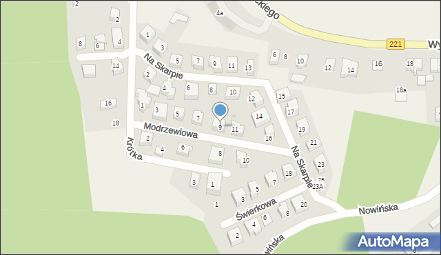 Kolbudy, Modrzewiowa, 9, mapa Kolbudy