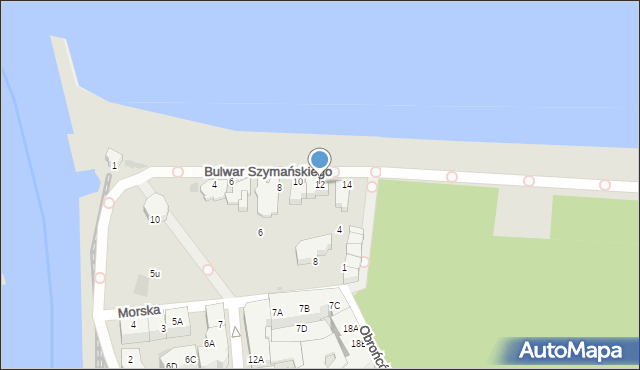 Kołobrzeg, Morska, 12, mapa Kołobrzegu