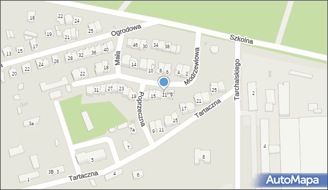 Koniecpol, Modrzewiowa, 11, mapa Koniecpol