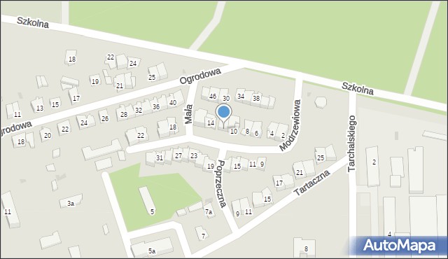 Koniecpol, Modrzewiowa, 12, mapa Koniecpol