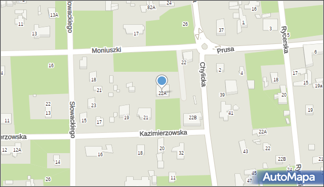 Konstancin-Jeziorna, Moniuszki Stanisława, 22A, mapa Konstancin-Jeziorna