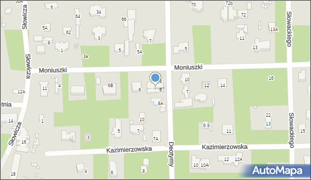 Konstancin-Jeziorna, Moniuszki Stanisława, 8a, mapa Konstancin-Jeziorna
