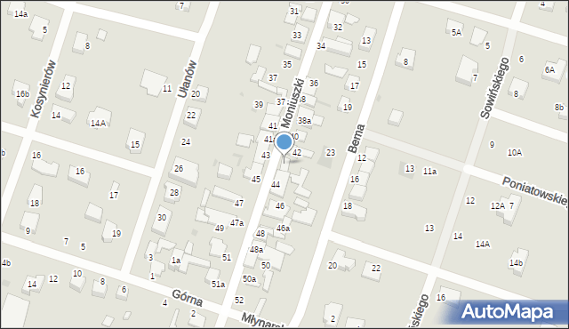 Konstantynów Łódzki, Moniuszki Stanisława, 42a, mapa Konstantynów Łódzki