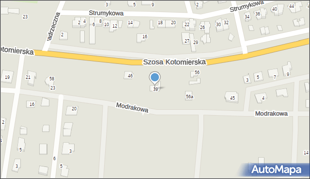 Koronowo, Modrakowa, 39, mapa Koronowo