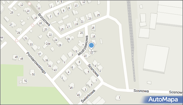 Koronowo, Modrzewiowa, 12, mapa Koronowo