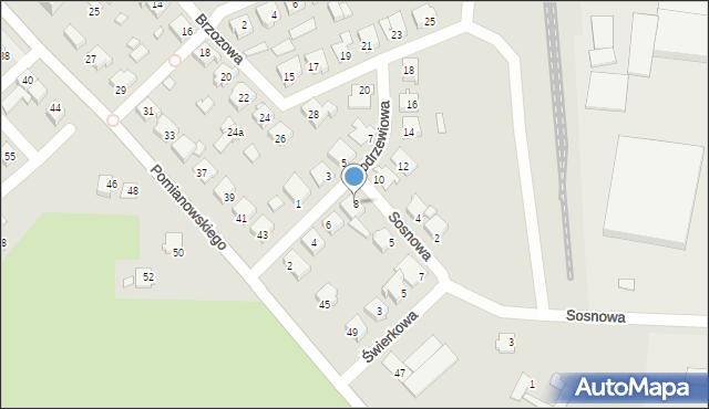 Koronowo, Modrzewiowa, 8, mapa Koronowo