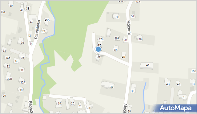 Kościelisko, Mocarni, 36, mapa Kościelisko