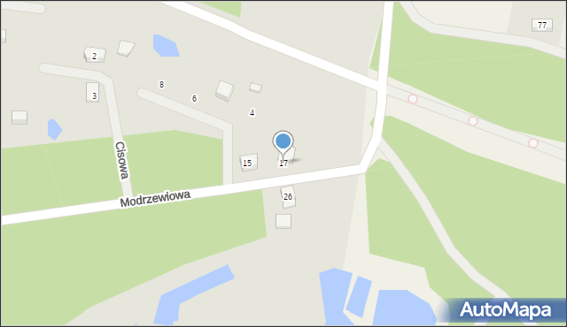 Kościerzyna, Modrzewiowa, 17, mapa Kościerzyna