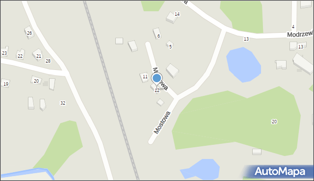 Kościerzyna, Mostowa, 12, mapa Kościerzyna