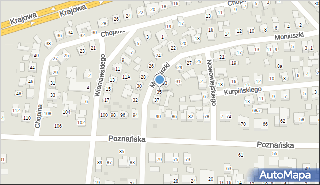 Kostrzyn, Moniuszki Stanisława, 35, mapa Kostrzyn