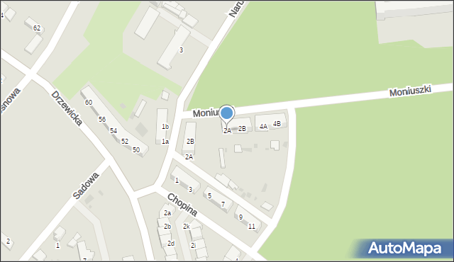 Kostrzyn nad Odrą, Moniuszki Stanisława, 2A, mapa Kostrzyn nad Odrą