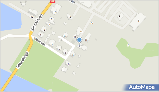 Kostrzyn nad Odrą, Mostowa, 8, mapa Kostrzyn nad Odrą