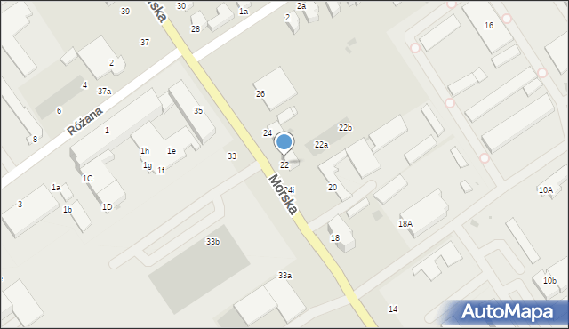 Koszalin, Morska, 22, mapa Koszalina