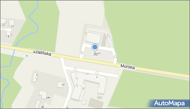 Koszalin, Morska, 152, mapa Koszalina