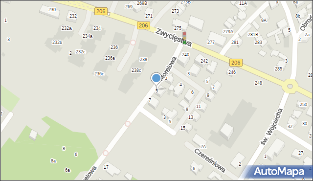 Koszalin, Morelowa, 5, mapa Koszalina