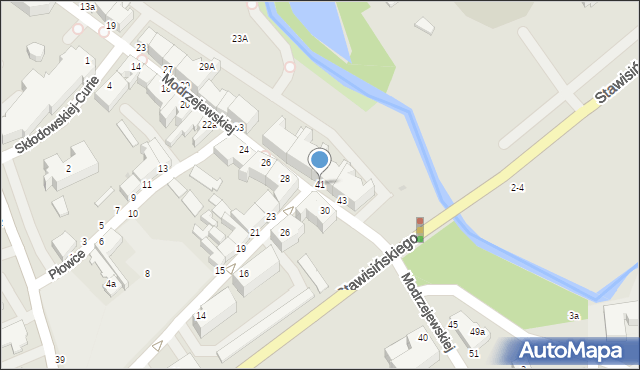 Koszalin, Modrzejewskiej Heleny, 41, mapa Koszalina