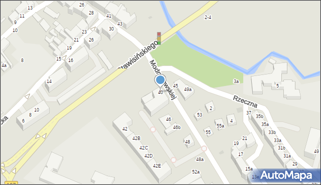 Koszalin, Modrzejewskiej Heleny, 40, mapa Koszalina