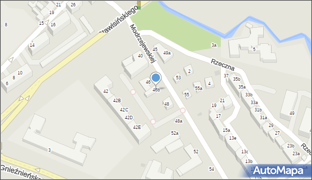 Koszalin, Modrzejewskiej Heleny, 46b, mapa Koszalina