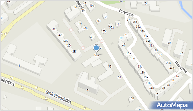 Koszalin, Modrzejewskiej Heleny, 52a, mapa Koszalina