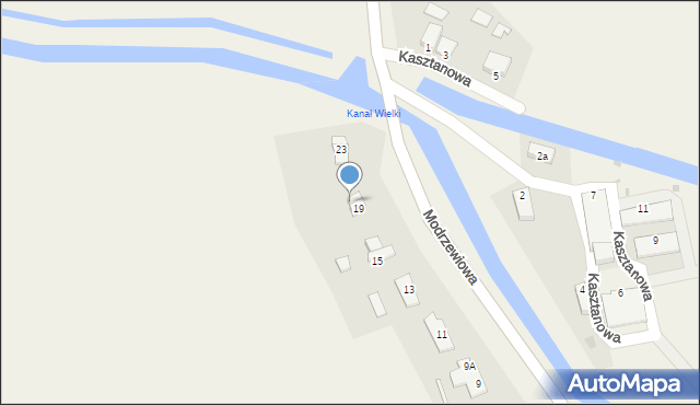 Koszwały, Modrzewiowa, 21, mapa Koszwały