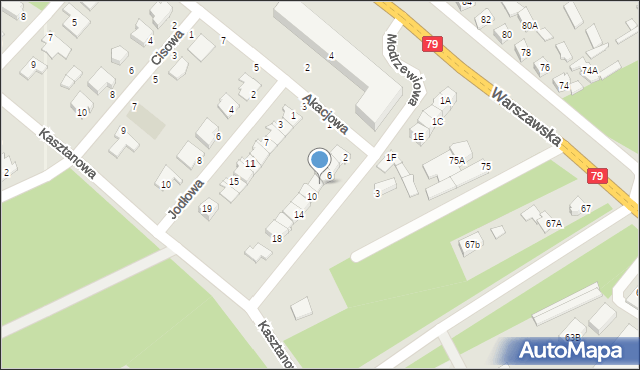 Kozienice, Modrzewiowa, 8, mapa Kozienice