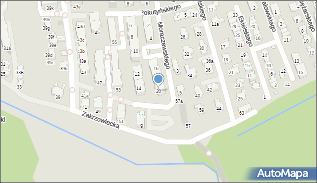 Kraków, Moraczewskiego Macieja, 20, mapa Krakowa