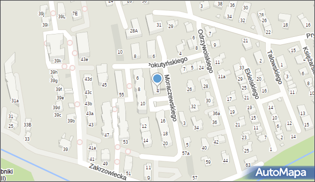 Kraków, Moraczewskiego Macieja, 4, mapa Krakowa