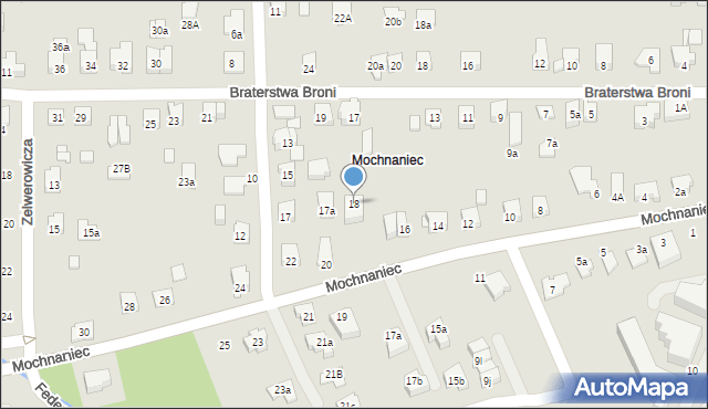 Kraków, Mochnaniec, 18, mapa Krakowa