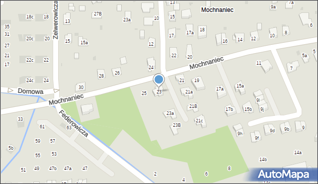 Kraków, Mochnaniec, 23, mapa Krakowa