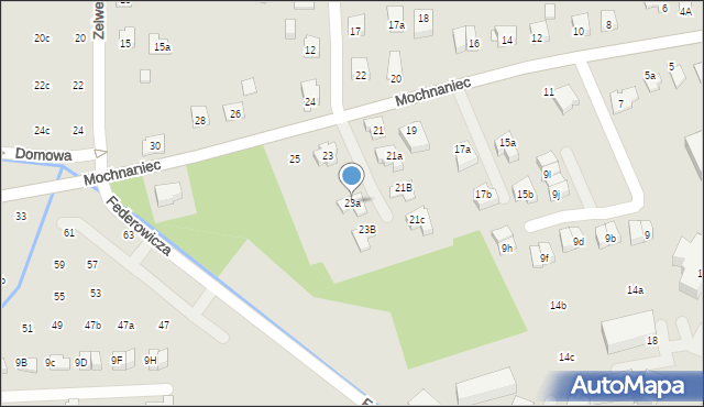 Kraków, Mochnaniec, 23a, mapa Krakowa