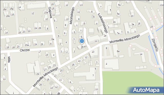 Kraków, Montwiłła-Mireckiego Józefa, 15, mapa Krakowa