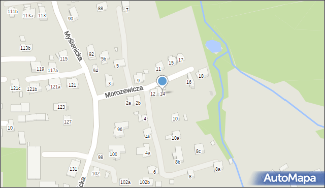 Kraków, Morozewicza Józefa, 14, mapa Krakowa