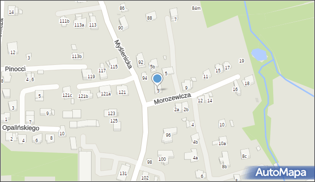 Kraków, Morozewicza Józefa, 3, mapa Krakowa