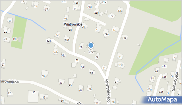 Kraków, Moszyńskiego Kazimierza, 27a, mapa Krakowa